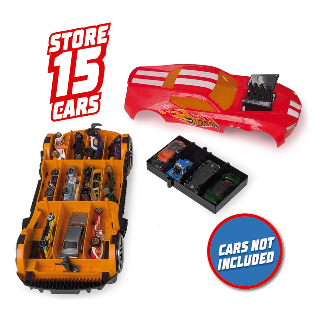 Hot Wheels 2-in-1 Race N Haul Storage Case Red