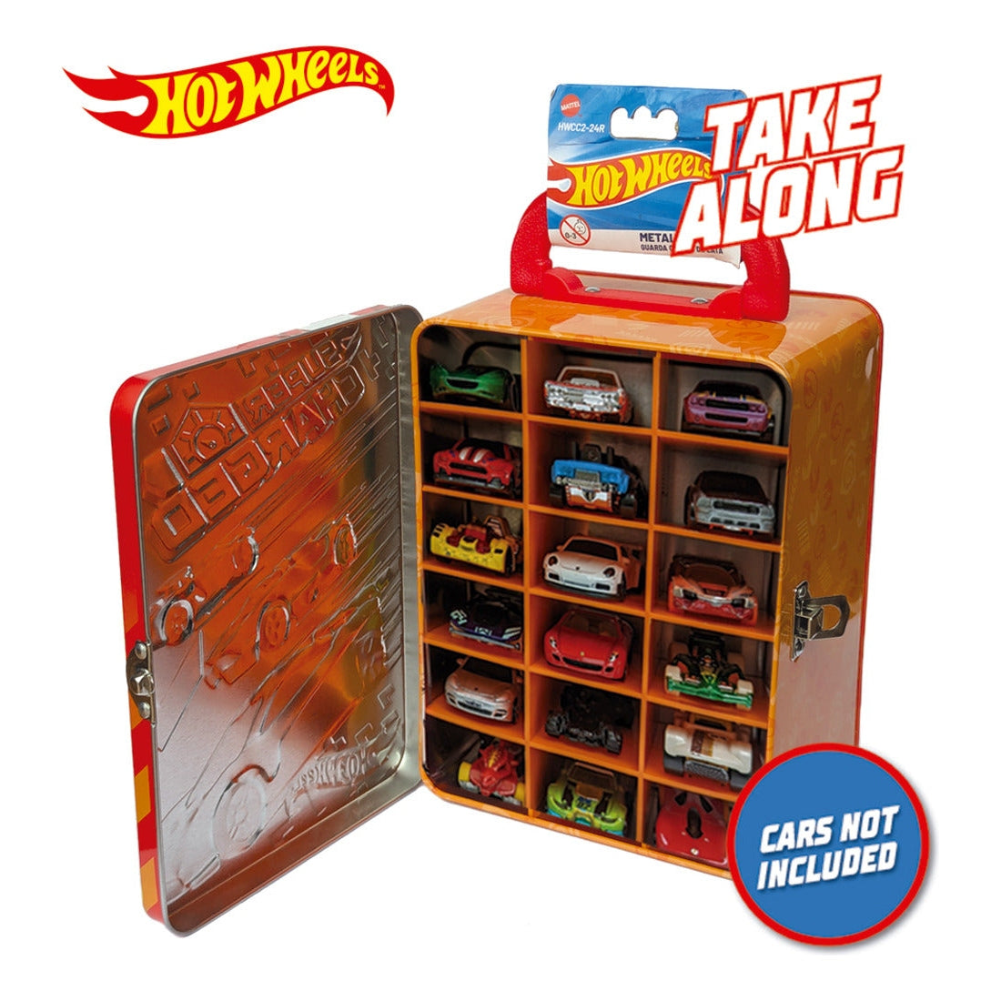 Hot Wheels Red Tin Car Storage Case for 18 Cars