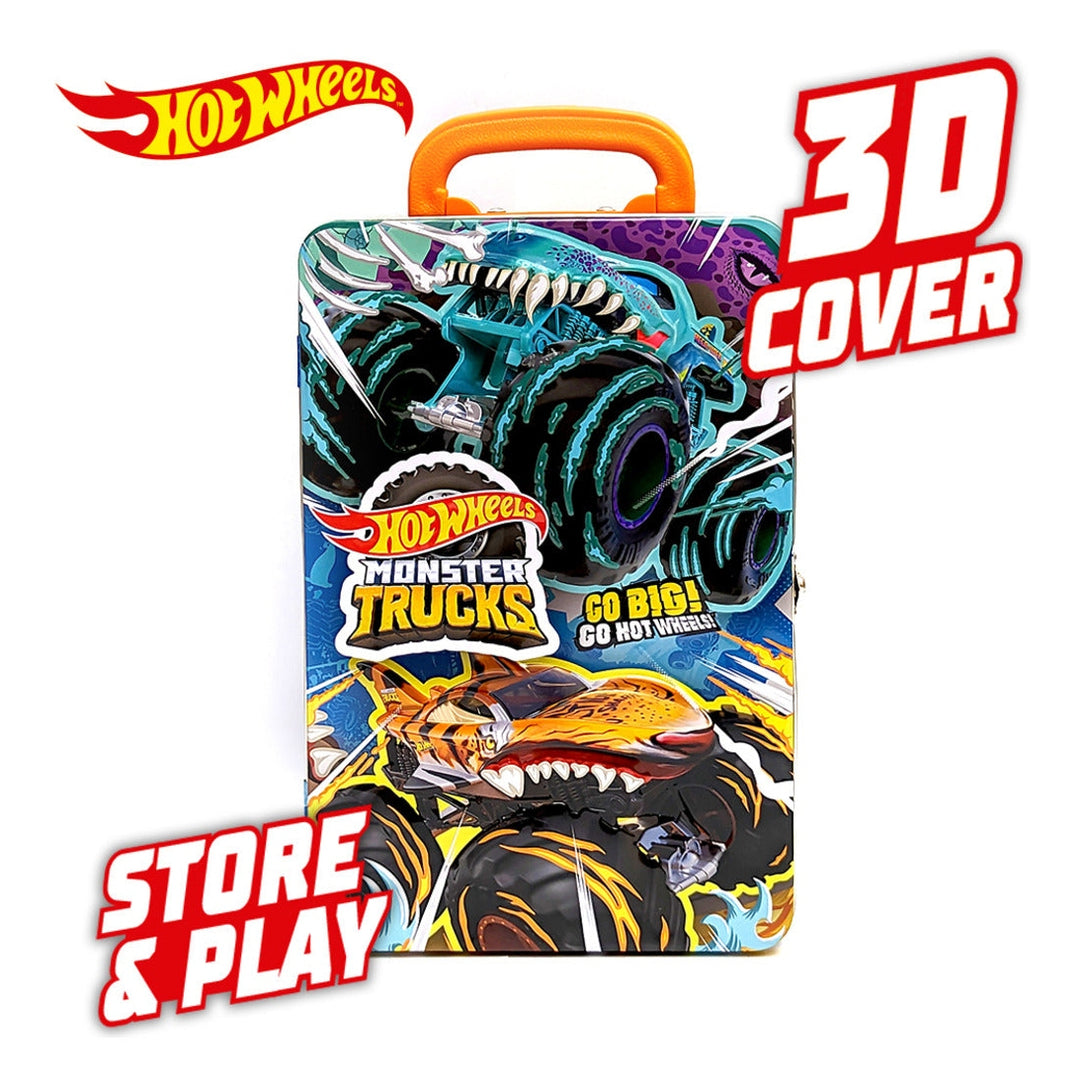 Hot Wheels Monster Trucks Metal Storage Case for 6 Trucks