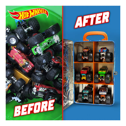 Hot Wheels Monster Trucks Metal Storage Case for 6 Trucks