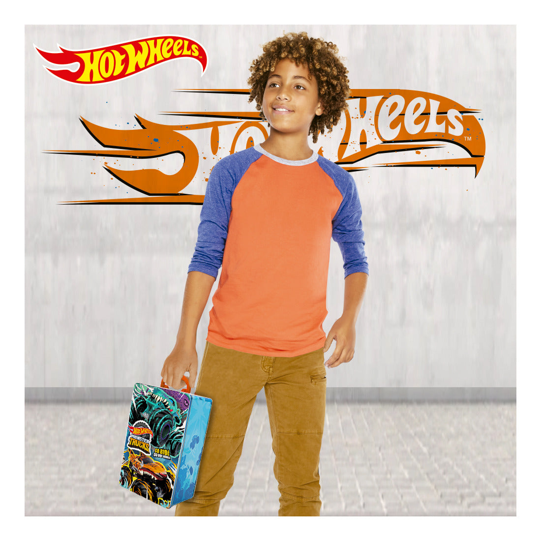 Hot Wheels Monster Trucks Metal Storage Case for 6 Trucks