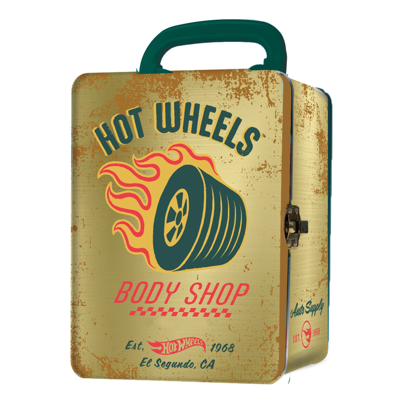 Hot Wheels Vintage Gold Tin Car Storage Case – Holds 18 Cars