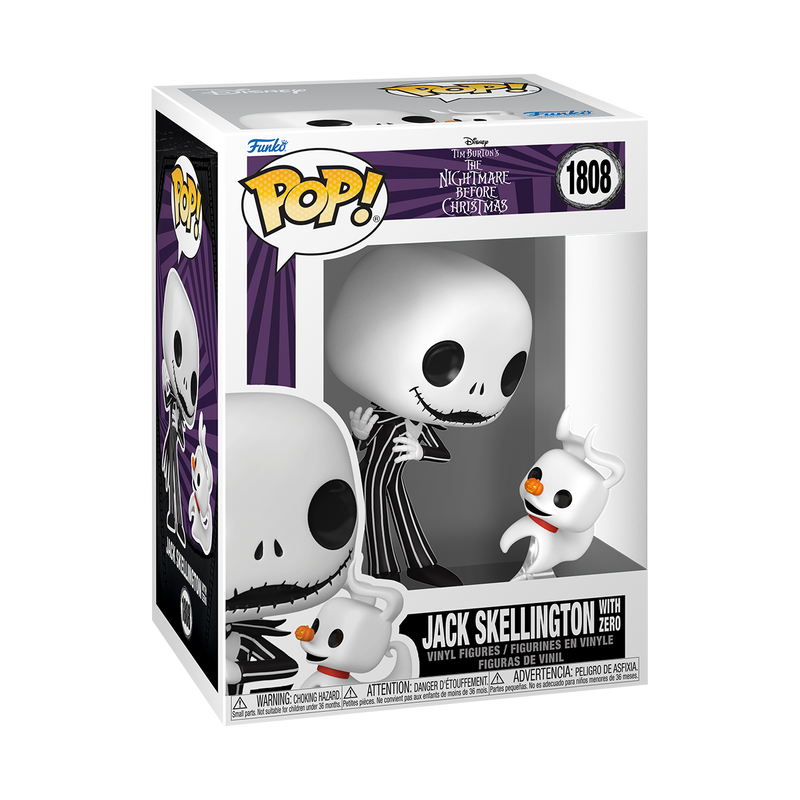 Funko Pop! & Buddy The Nightmare Before Christmas Jack Skellington with Zero Vinyl Figures #1808