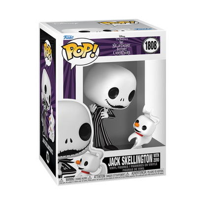 Funko Pop! & Buddy The Nightmare Before Christmas Jack Skellington with Zero Vinyl Figures #1808