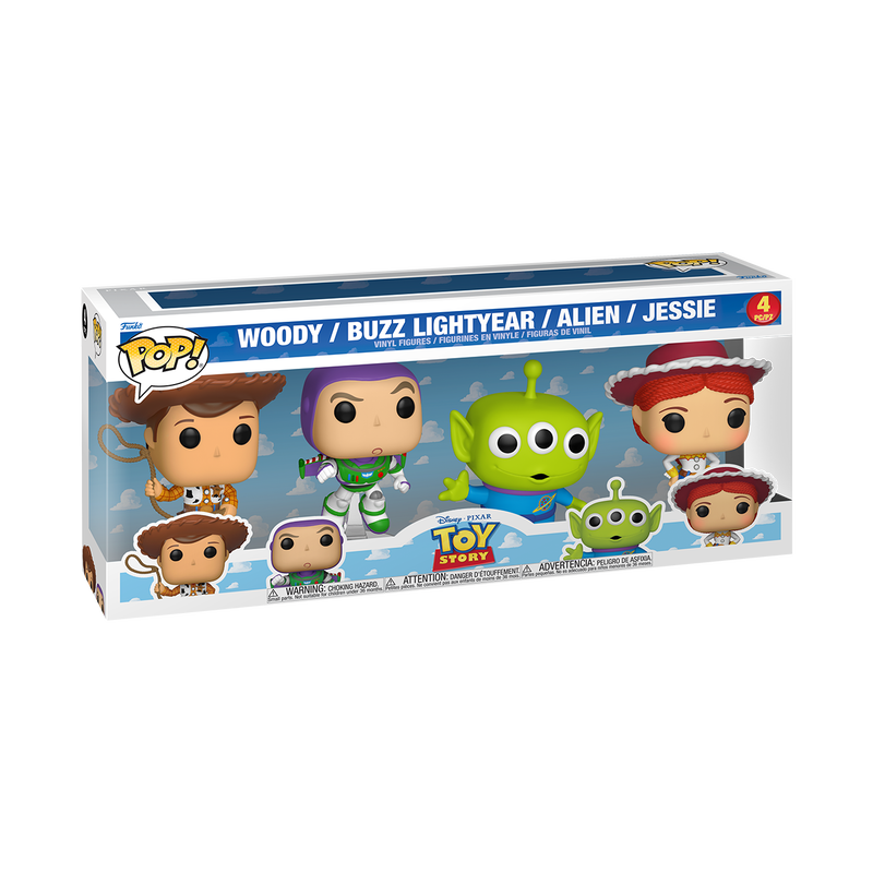 Funko Pop! Disney Pixar Toy Story Woody, Buzz Lightyear, Alien & Jessie 4-Pack