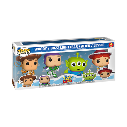 Funko Pop! Disney Pixar Toy Story Woody, Buzz Lightyear, Alien & Jessie 4-Pack
