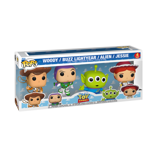 Funko Pop! Disney Pixar Toy Story Woody, Buzz Lightyear, Alien & Jessie 4-Pack