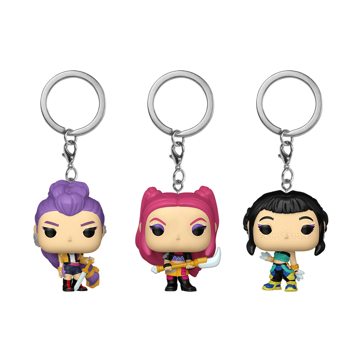 Funko Pop! Vinyl Keychain KPop Demon Hunters Rumi, Mira & Zoey 3 Pack