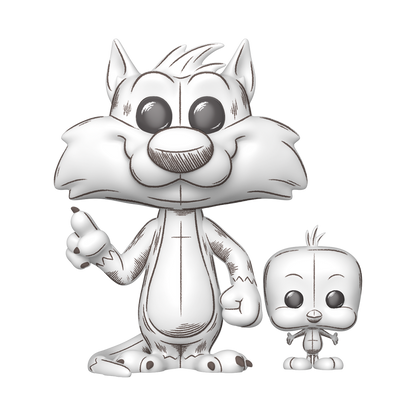 Funko Pop! & Buddy Looney Tunes Sylvester & Tweety Sketched Deco