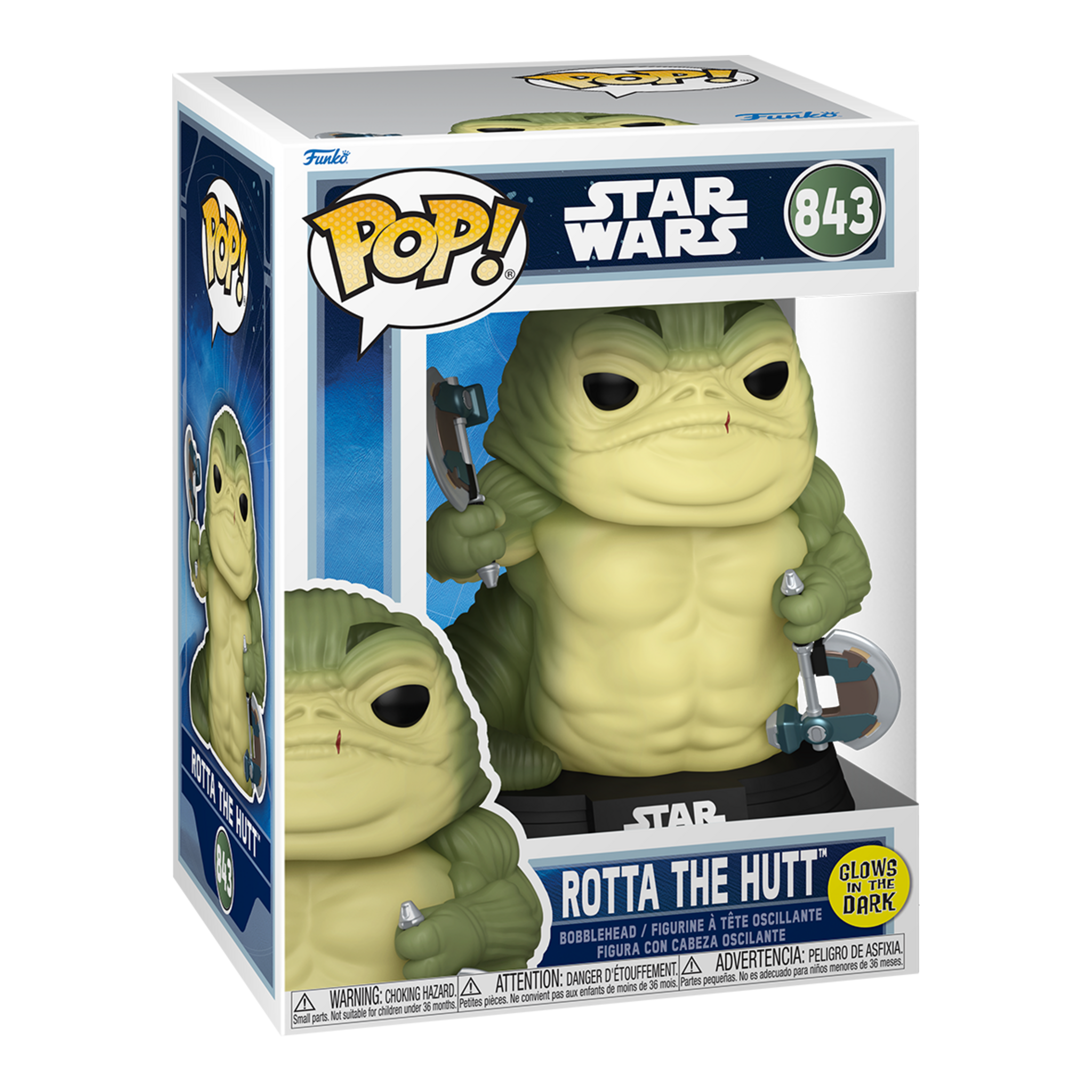 Funko Pop! Star Wars: The Mandalorian & Grogu Rotta the Hutt Glow-in-the-Dark Vinyl Bobblehead #843