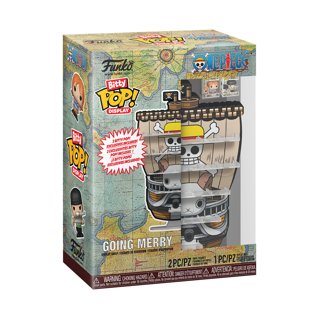 Funko Bitty POP! One Piece Going Merry Display Shelf with Nami and Roronoa Zoro