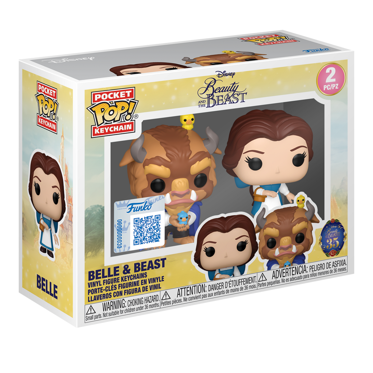 Funko Pop! Vinyl Keychain Disney Beauty and the Beast Belle & Beast 2 Pack