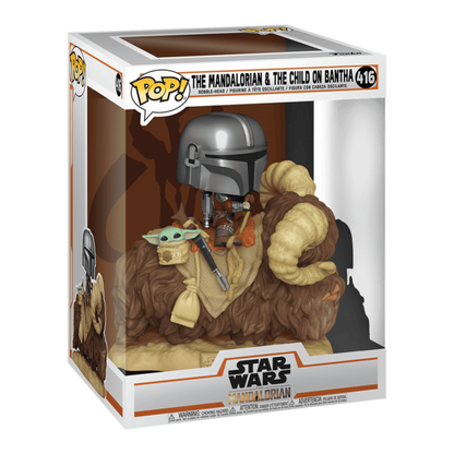 Funko Pop! Deluxe - Mandalorian Mando on Bantha w/Child – 985 52373 (1)