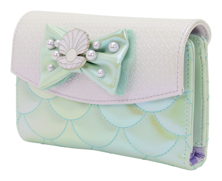 Loungefly - The Little Mermaid Iridescent Pearl Wallet With Card Slots And Faux Pearl Detailing