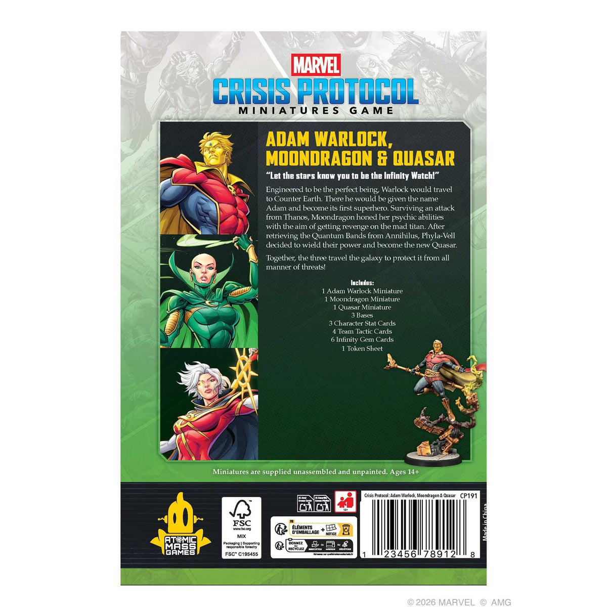 Marvel: Crisis Protocol Adam Warlock, Moondragon & Quasar Character Pack