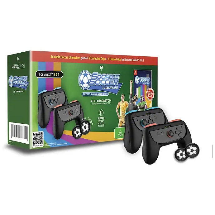 Maxx Tech Sociable Soccer Champions Kit for Nintendo Switch 1 & 2 (Code in Box)