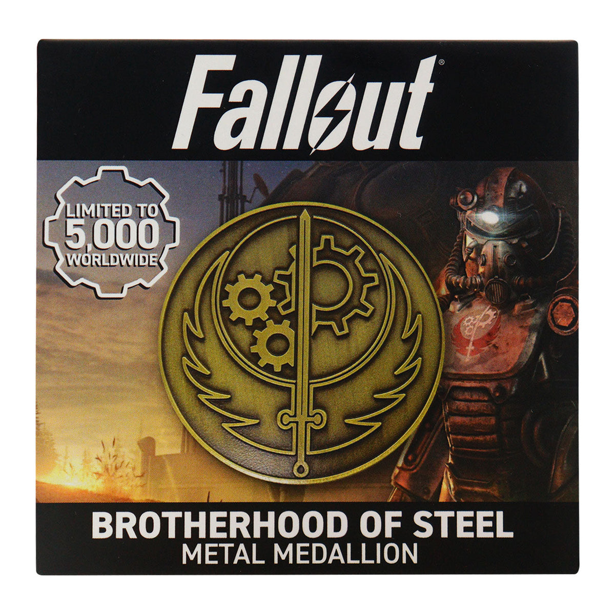 Fallout Brotherhood of Steel Limited Edition Medallion and Vinyl Sticker