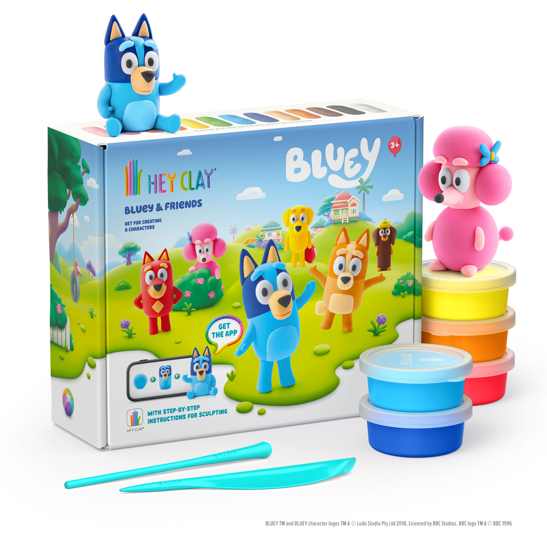 Hey Clay Bluey & Friends 15-Can Air-Dry Clay Set