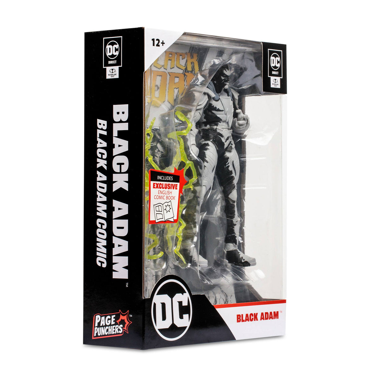 McFarlane Toys DC Direct Page Punchers Black Adam Line Art Variant 7-Inch Action Figure with Comic