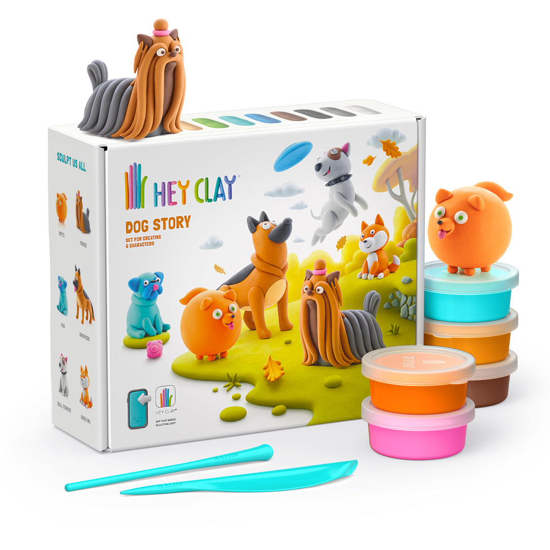 Hey Clay Dog Story 15-Can Air-Dry Clay Set