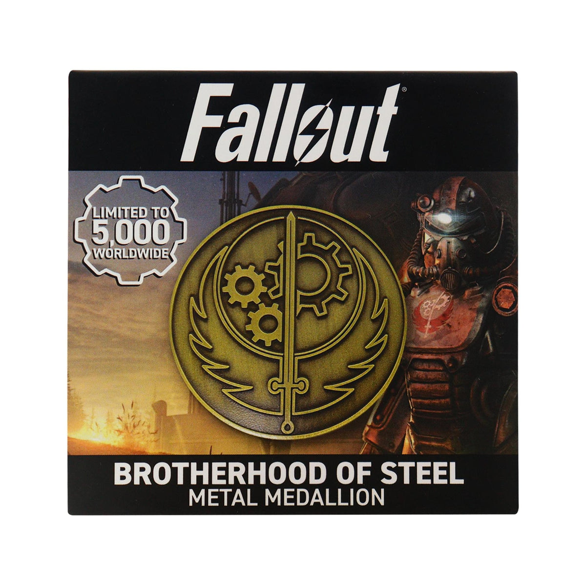 Fallout Brotherhood of Steel Limited Edition Medallion and Vinyl Sticker