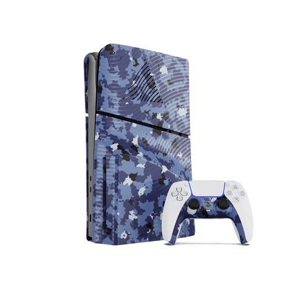 Maxx Tech Blue Wave Camo Faceplates Kit for PS5 Slim