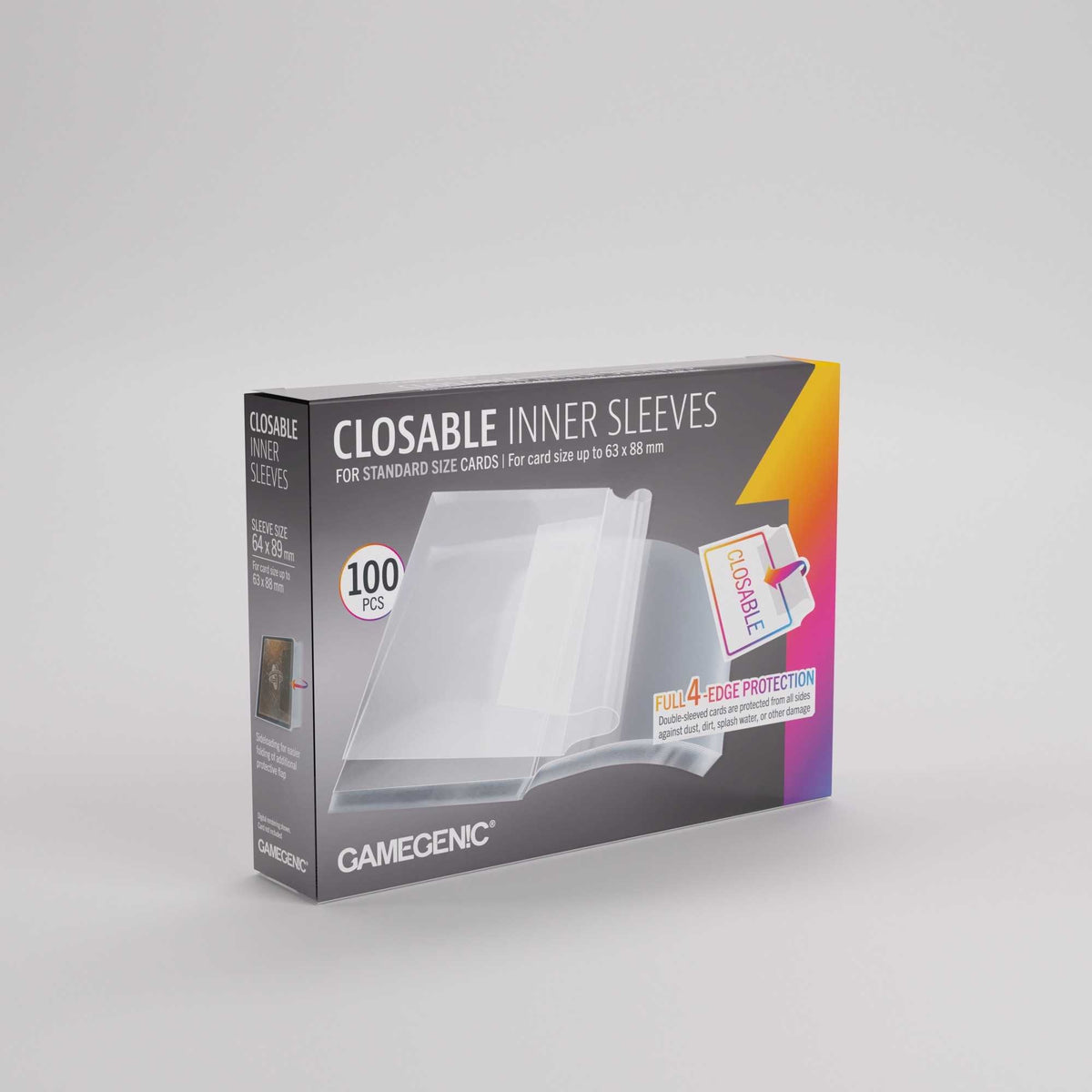 Gamegenic Closable Inner Sleeves 64 × 89 mm (100 Pack)