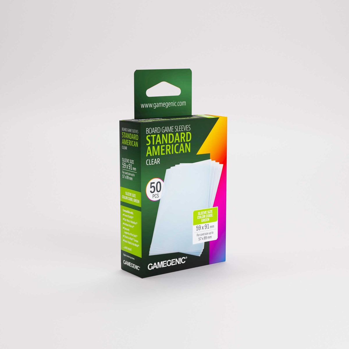 Gamegenic Standard American Clear Board Game Sleeves (50)
