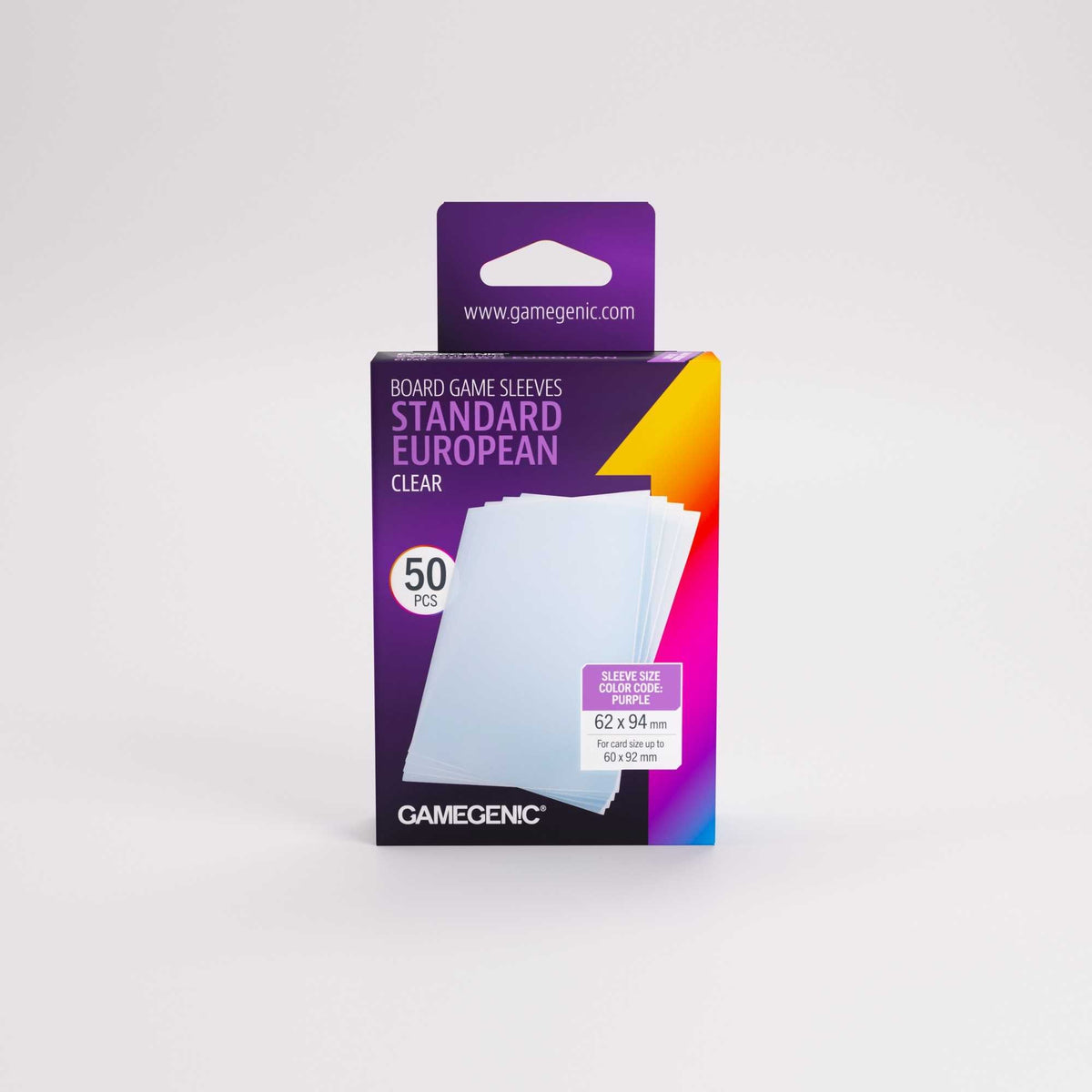 Gamegenic Board Game Sleeves Standard European Clear (50 Count)