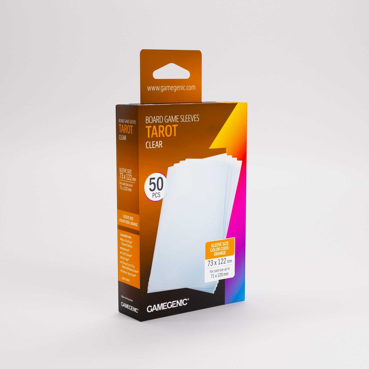 Gamegenic Board Game Sleeves Tarot-Size Clear (50 ct.)