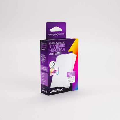 Gamegenic Board Game Sleeves Standard European Clear Matte (50 ct.)
