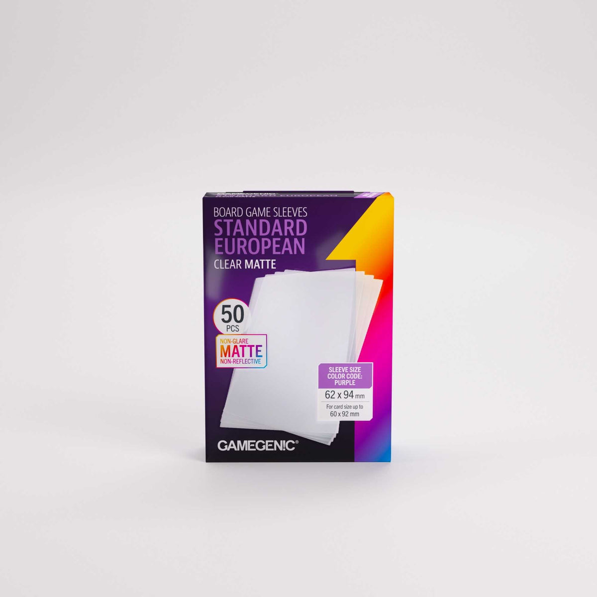 Gamegenic Board Game Sleeves Standard European Clear Matte (50 ct.)