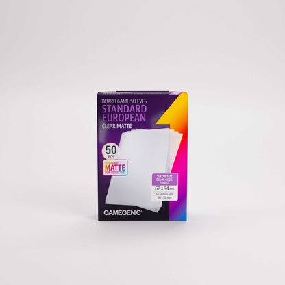 Gamegenic Board Game Sleeves Standard European Clear Matte (50 ct.)