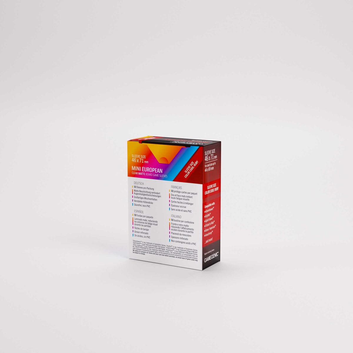 Gamegenic Board Game Sleeves Mini European Clear Matte (50)