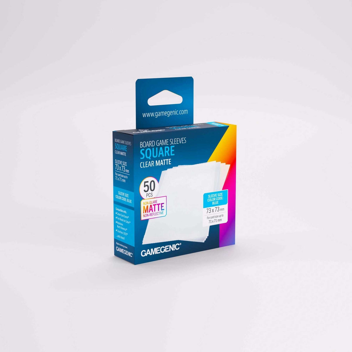 Gamegenic Board Game Sleeves Square Clear Matte (50 ct.)