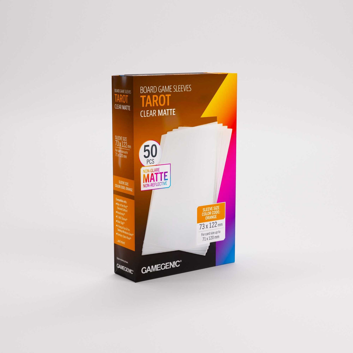 Gamegenic Board Game Sleeves Tarot Clear Matte (50 ct.)