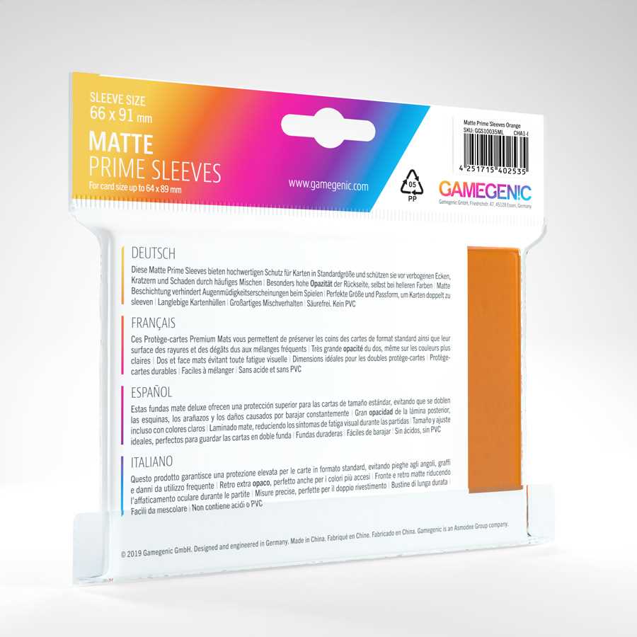 Gamegenic Matte Prime Sleeves Orange (100)