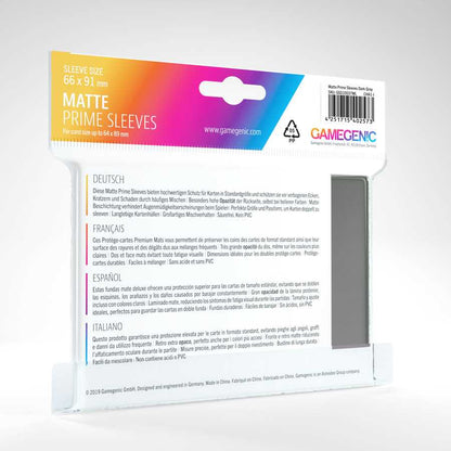 Gamegenic Matte Prime Sleeves Dark Gray, 100 Pack