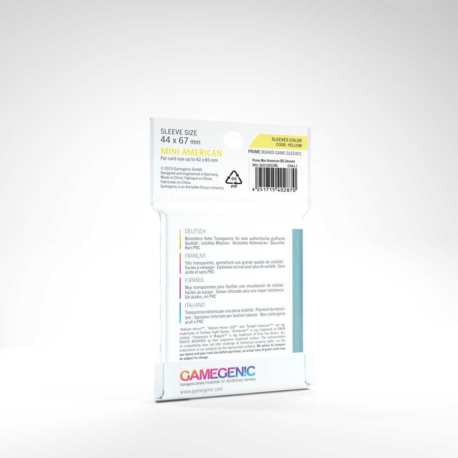 Gamegenic PRIME Mini American-Sized Sleeves 44 x 67 mm, 50 Pack