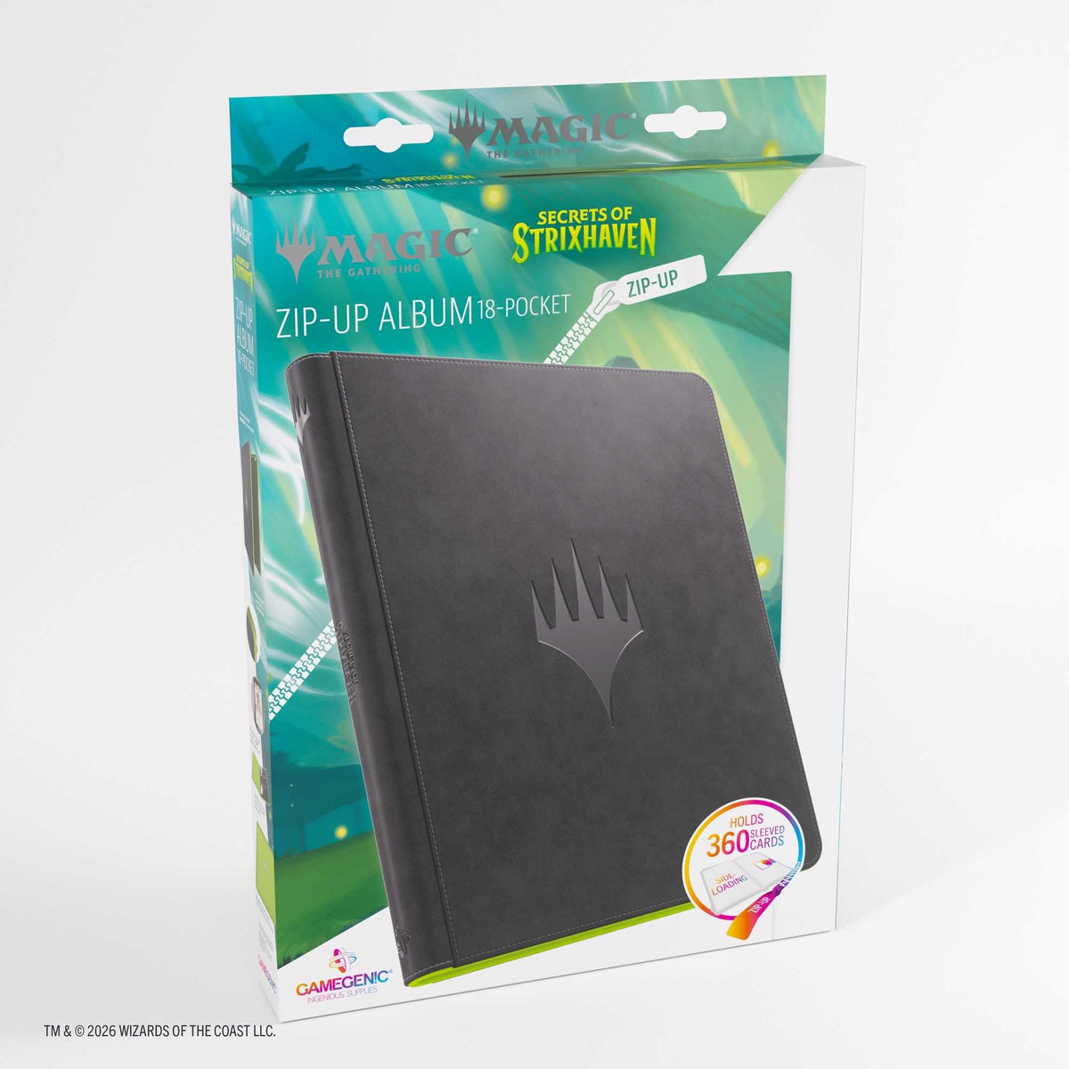 Gamegenic Magic: The Gathering Secrets of Strixhaven Prime Zip-Up Album, 18-Pocket - Black/Green