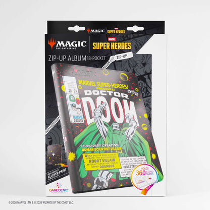 Gamegenic Magic: The Gathering Marvel Super Heroes Zip-Up Album 18-Pocket – Doctor Doom/Spider-Man