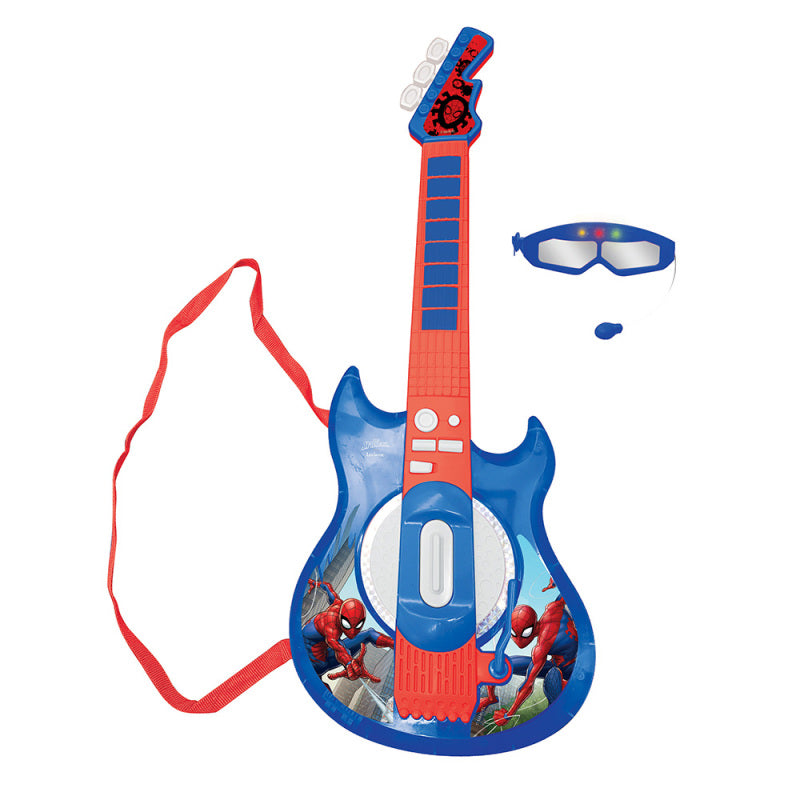 Lexibook Spider-Man Electronic Light-Up Toy Guitar with Microphone Glasses