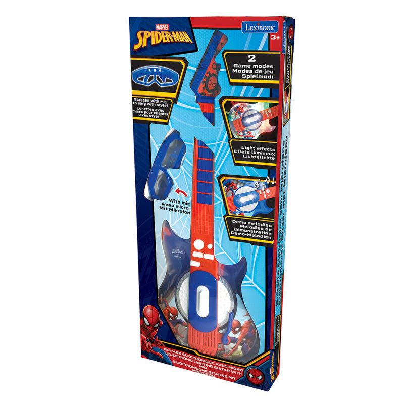 Lexibook Spider-Man Electronic Light-Up Toy Guitar with Microphone Glasses