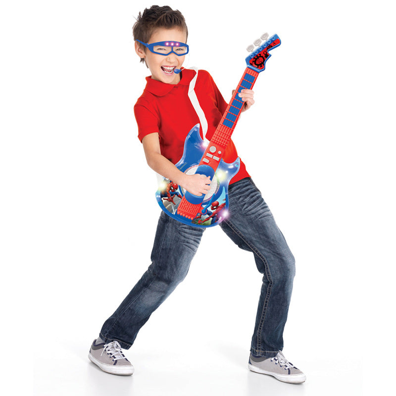Lexibook Spider-Man Electronic Light-Up Toy Guitar with Microphone Glasses
