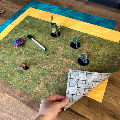 Essential RPG Battle Maps Starter Set – 6 Plain Wet/Dry-Erase Battle Maps with 1-Inch Grid