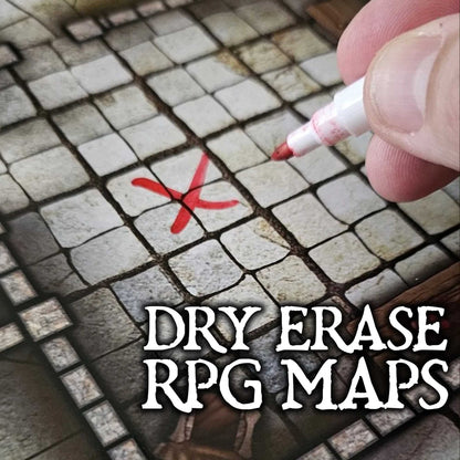 Essential RPG Battle Maps: Dungeon Set – 6 Wet/Dry Erase Maps with 1-Inch Grid