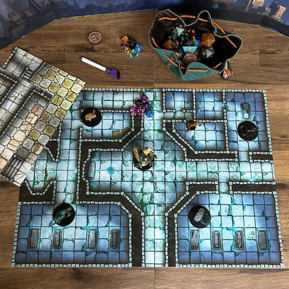 Essential RPG Battle Maps: Dungeon Set – 6 Wet/Dry Erase Maps with 1-Inch Grid