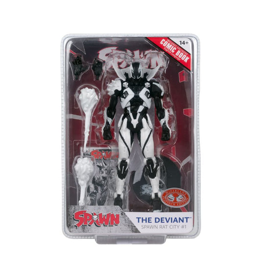 McFarlane Toys Spawn The Deviant Rat City Black & White Platinum Edition 7-Inch Action Figure with Comic (Chance of Chase)