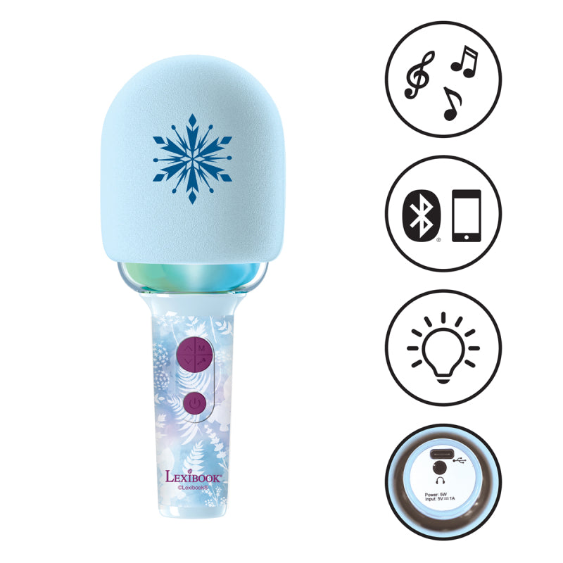 Lexibook Disney Frozen Wireless Bluetooth Karaoke Microphone with Lights