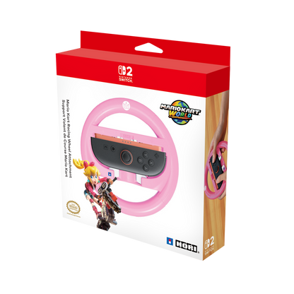 HORI Mario Kart Racing Wheel Attachment Set for Nintendo Switch 2 - Peach